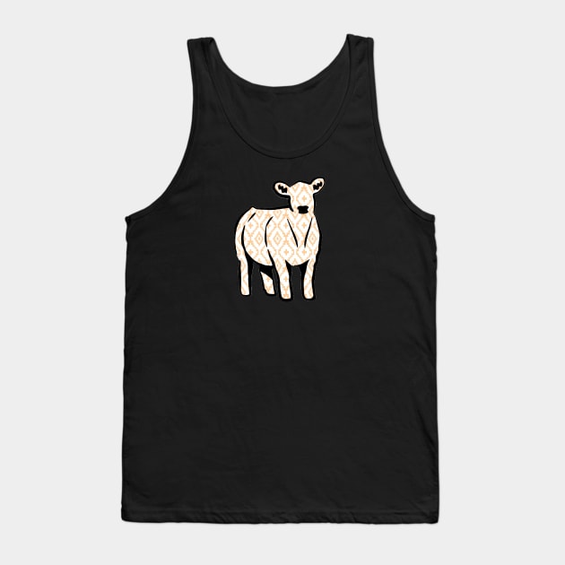 Rustic Yellow Aztec Cow Silhouette  - NOT FOR RESALE WITHOUT PERMISSION Tank Top by l-oh